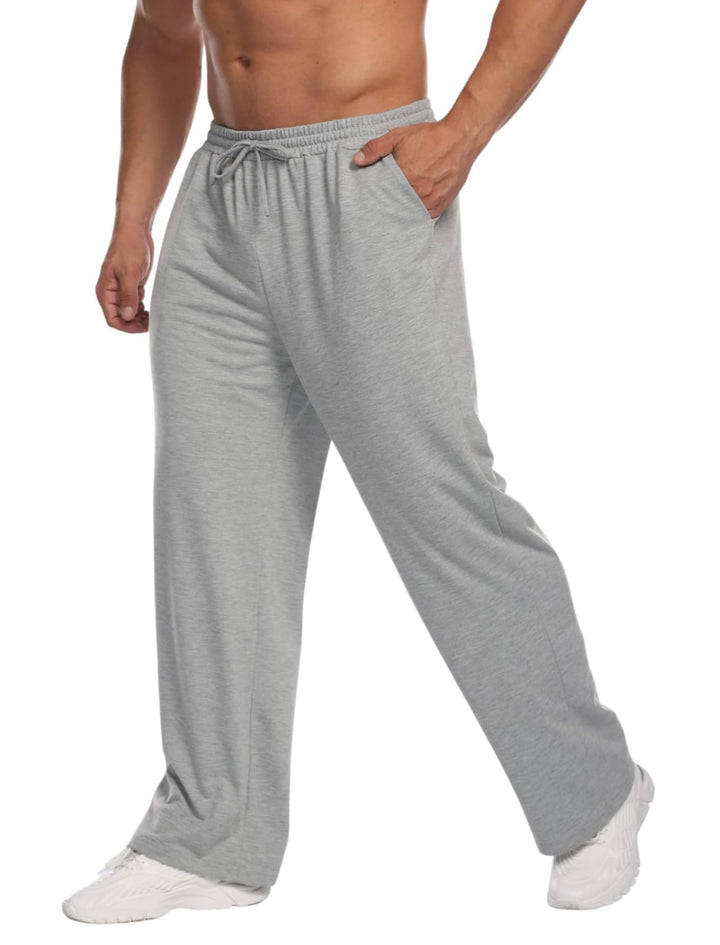 Deyeek Men's Lightweight Sweatpants Open Bottom Sweat Pants for Men Straight Leg Gym Sweatpants Lounge Pants with Pockets
