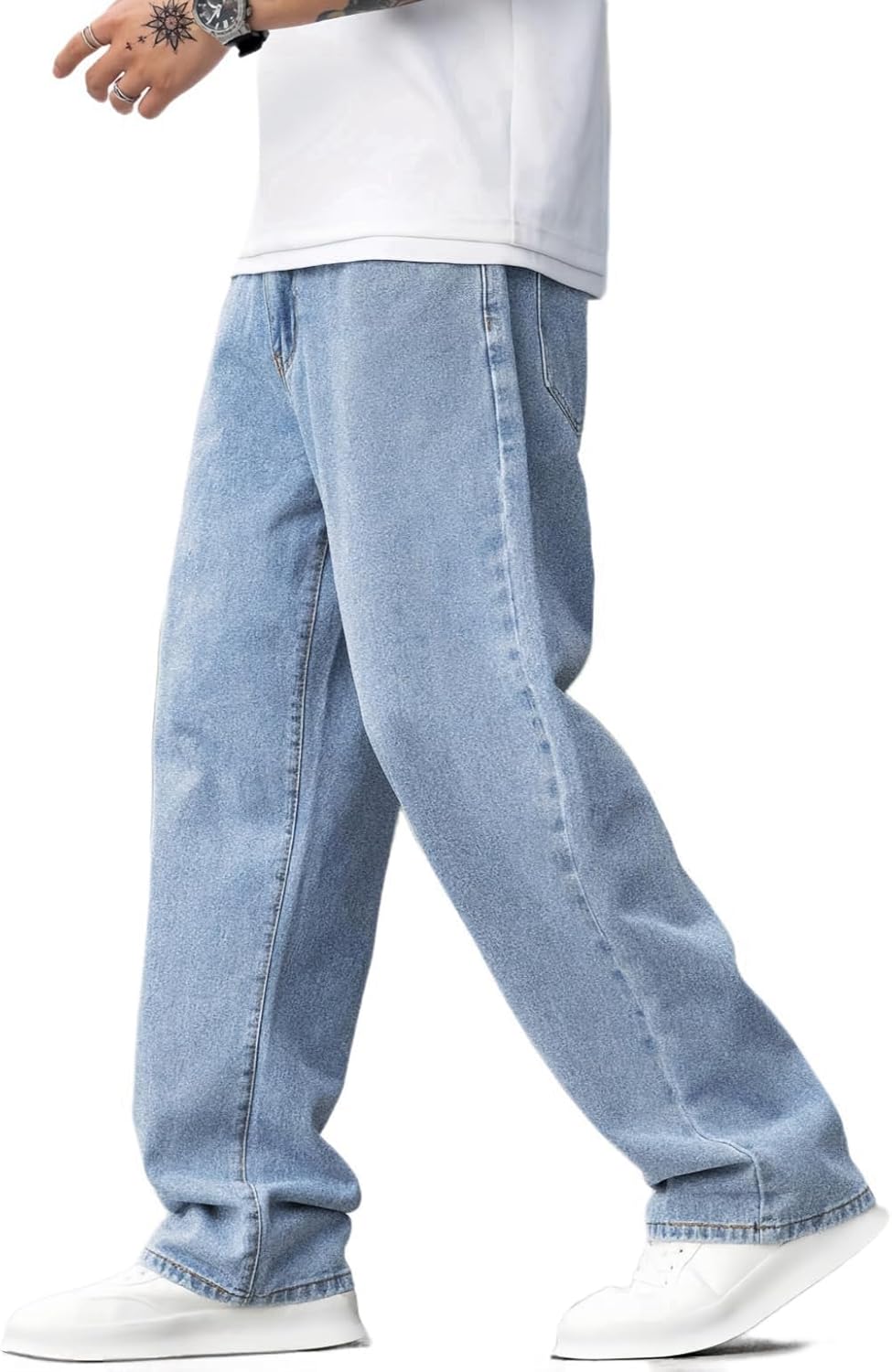 Baggy Jeans for Men Y2K Streetwear Vintage Wide Leg Loose Fit Denim Pants Hip Hop Skater Carpenter Jeans