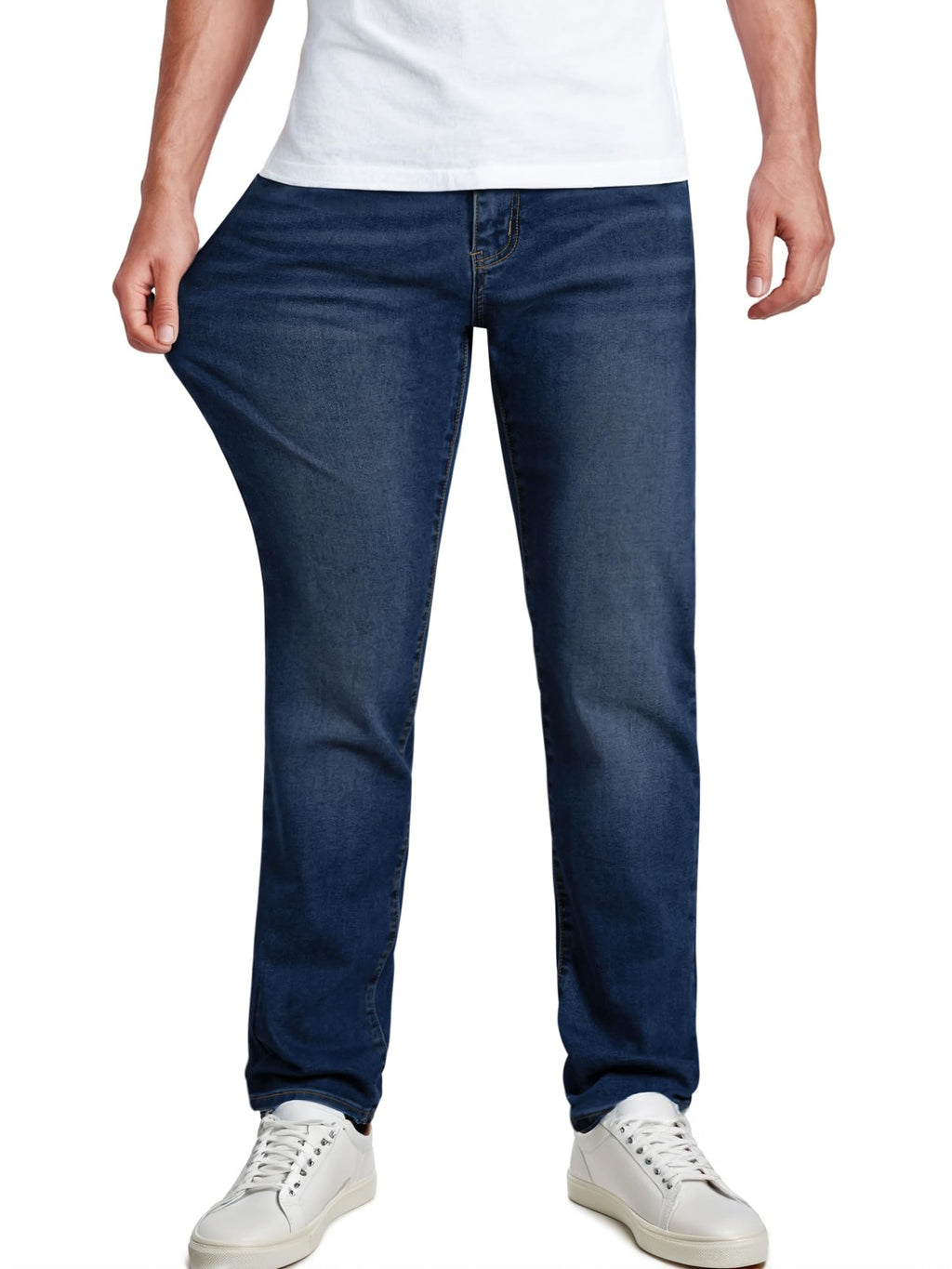 JMIERR Men's Stretch Jeans Regular Fit Straight Leg Casual Denim Pants