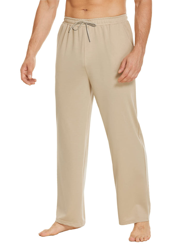 Deyeek Men's Lightweight Sweatpants Open Bottom Sweat Pants for Men Straight Leg Gym Sweatpants Lounge Pants with Pockets