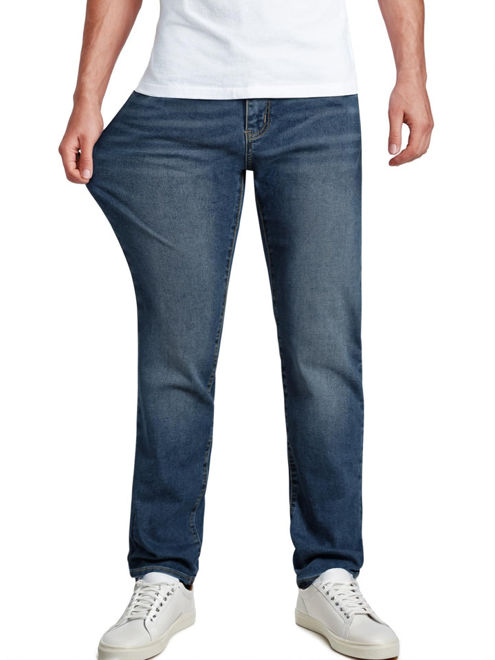 JMIERR Men's Stretch Jeans Regular Fit Straight Leg Casual Denim Pants