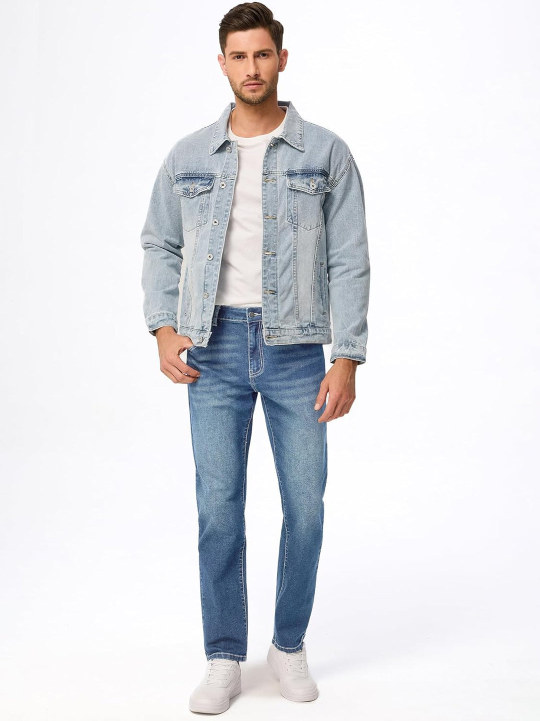 JMIERR Men's Stretch Jeans Regular Fit Straight Leg Casual Denim Pants