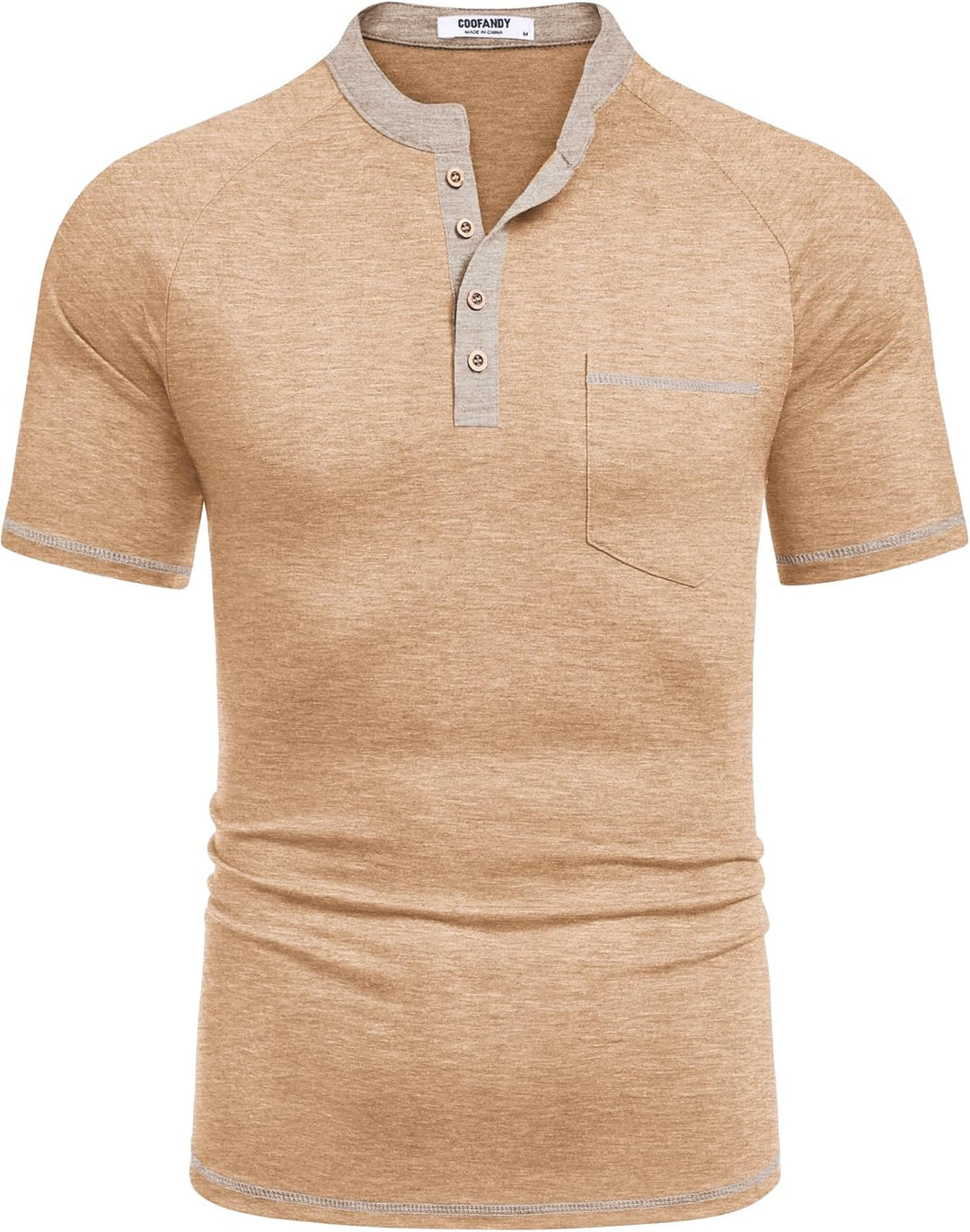 COOFANDY Mens Henley Shirts Short Sleeve Casual Button T-Shirts Basic Tee Shirts Summer Vintage T Shirts with Pocket